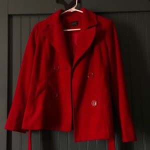 Deep Red Peacoat